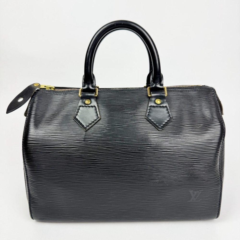 Louis Vuitton Black Epi Speedy 25 Vintage Leather Satchel France